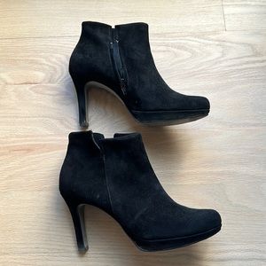 Paul Green Elle Black Suede Ankle Booties